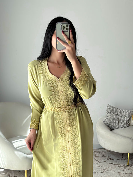 Robe d'hôtesse unie vert clair RANDA