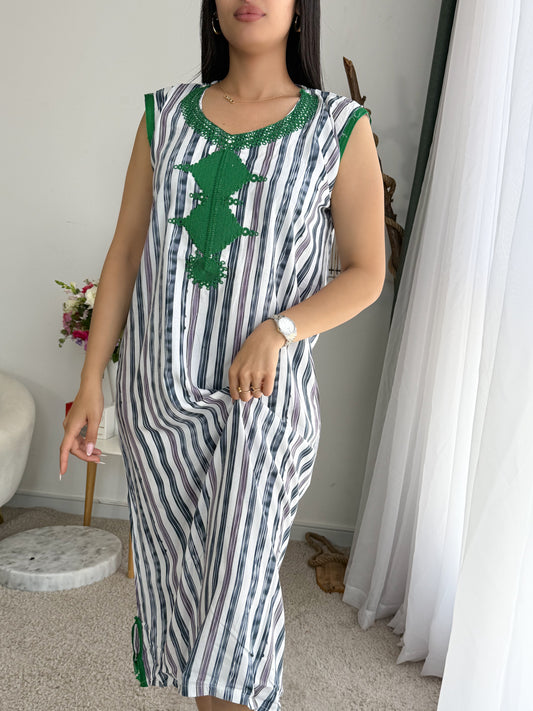 Jebba a rayures bleu galon vert MARWA