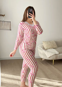 Pyjama coton à rayures rose FLAMINGO