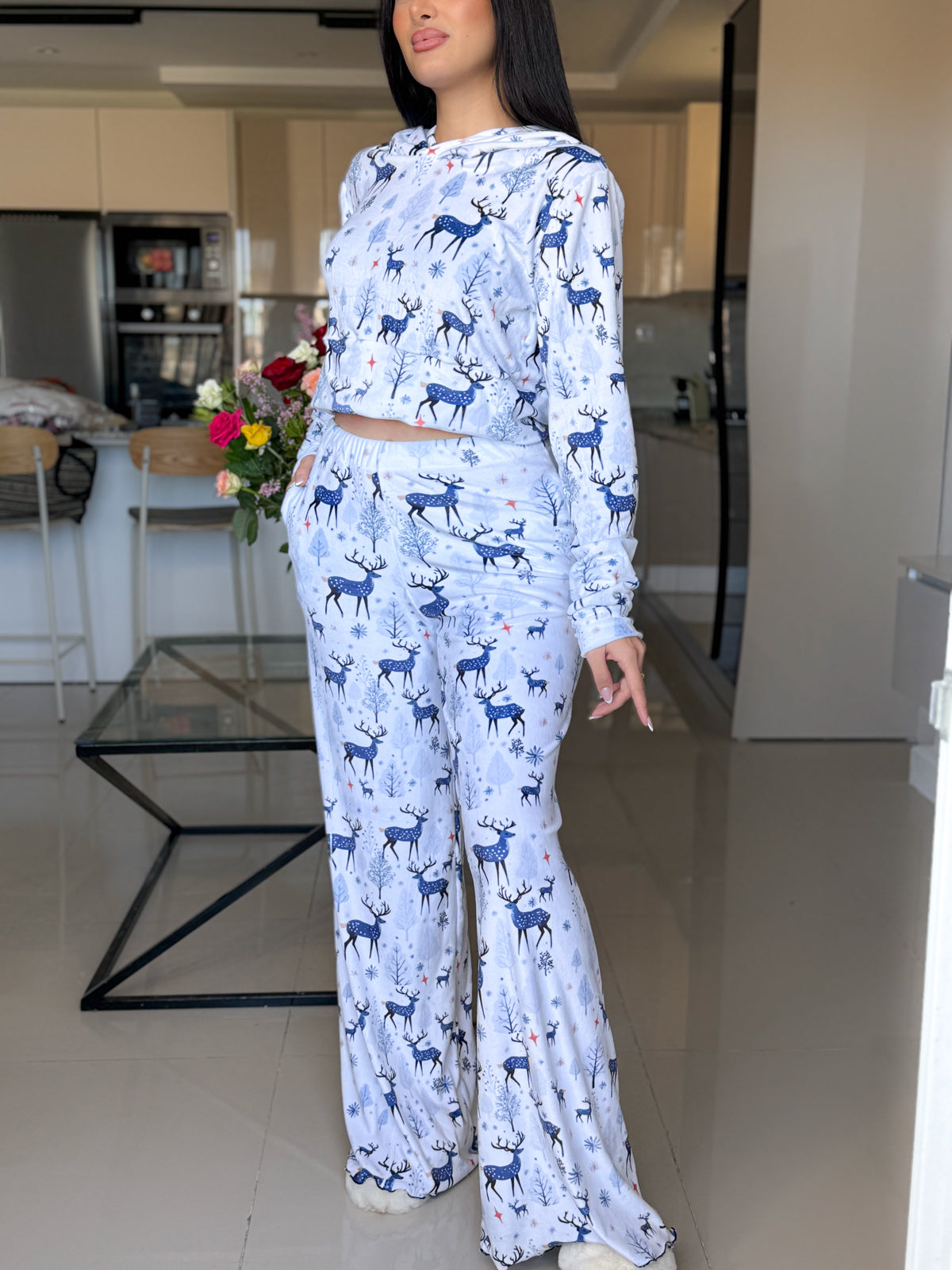 Ensemble capuche pantalon super soft manche long blanc GAZERU