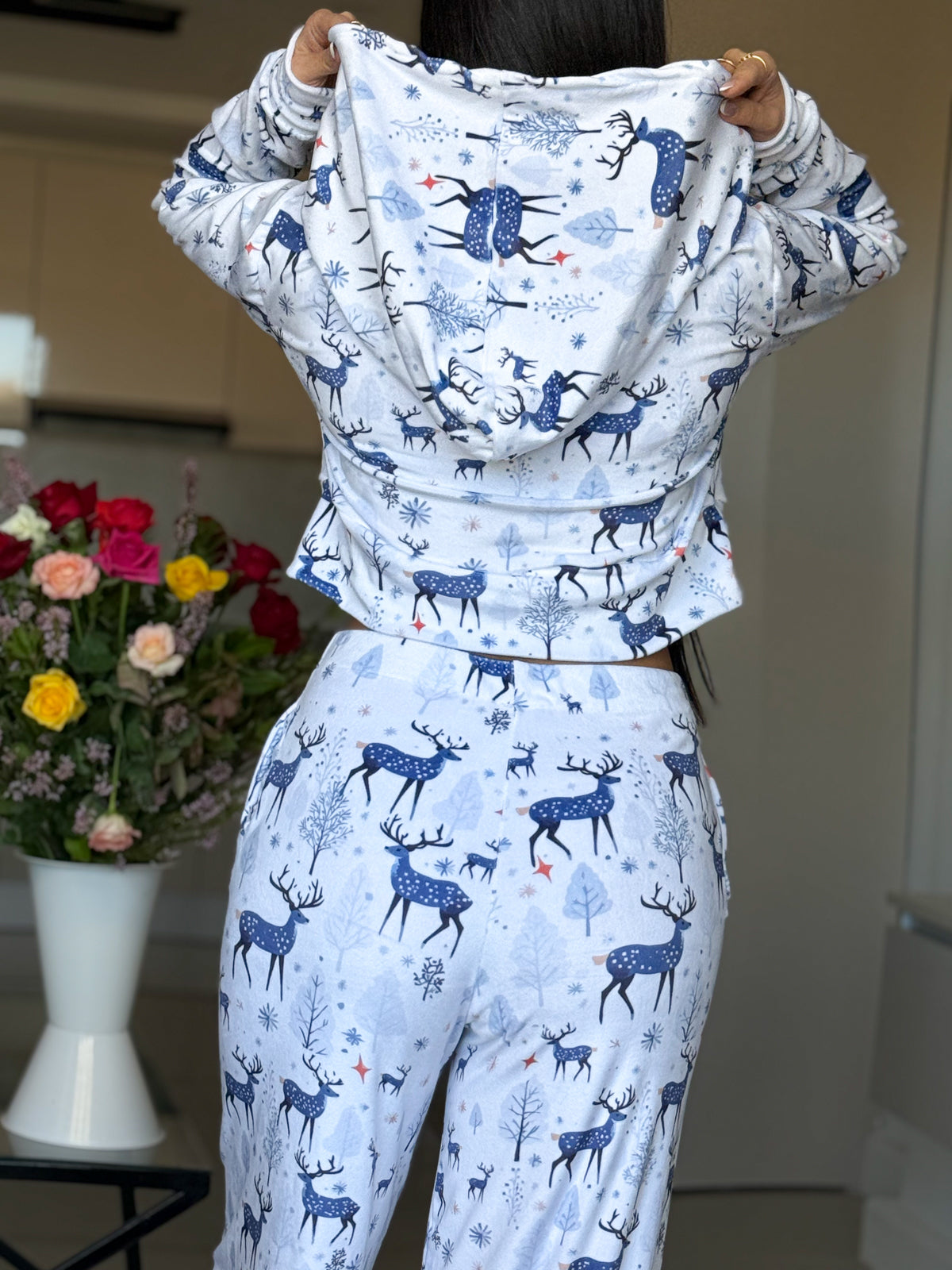 Ensemble capuche pantalon super soft manche long blanc GAZERU