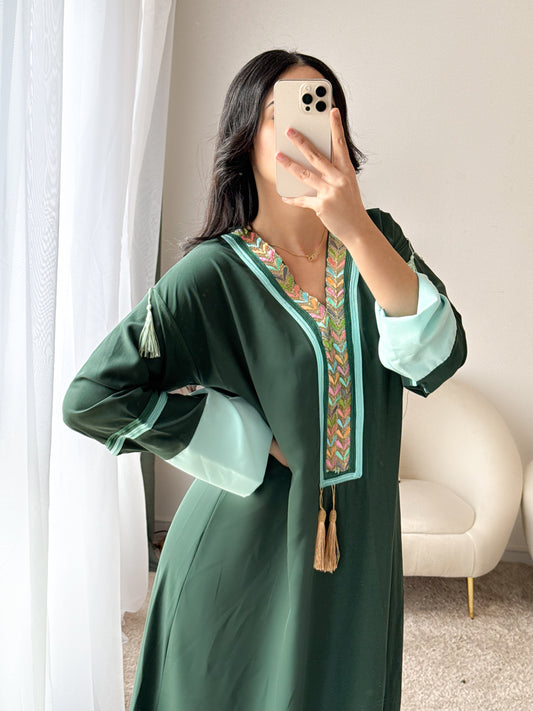 Robe d'hôtesse vert foncé RIHAB
