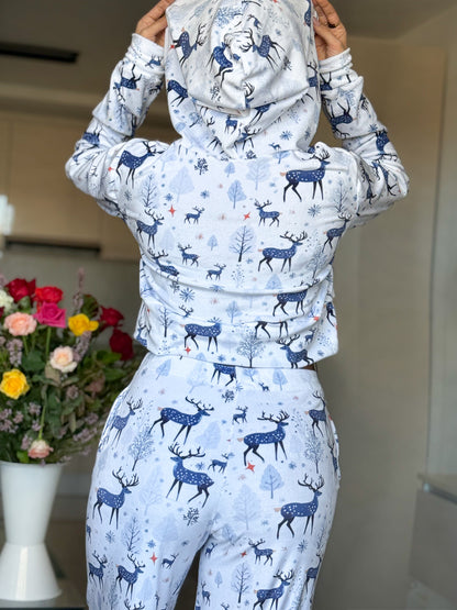 Ensemble capuche pantalon super soft manche long blanc GAZERU