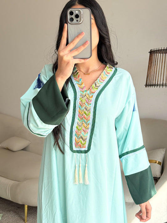 Robe d'hôtesse bleu ciel RIHAB