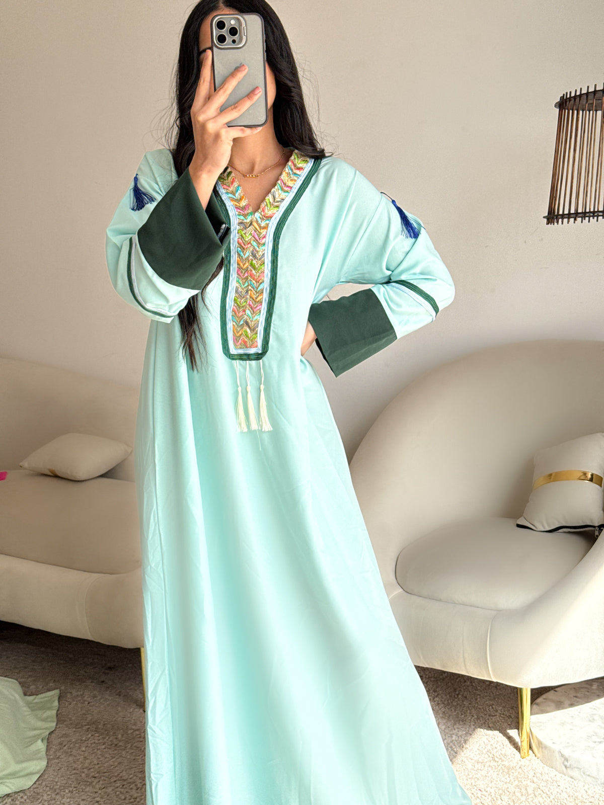 Robe d'hôtesse bleu ciel RIHAB