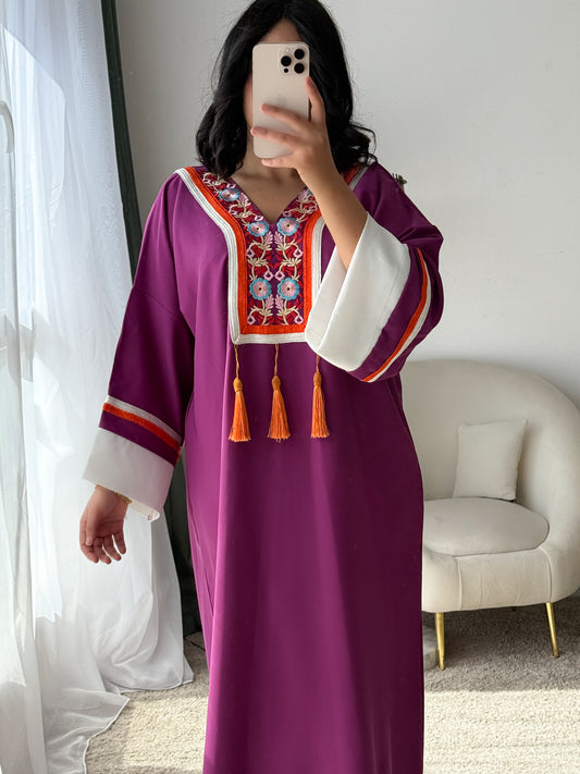 Robe d'hôtesse violet FLORA