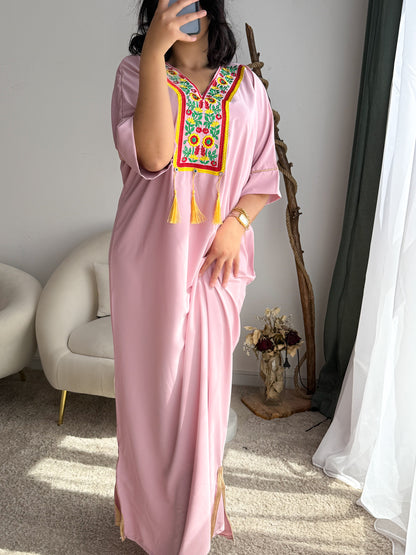 Robe d'hôtesse rose a fleur BELLE