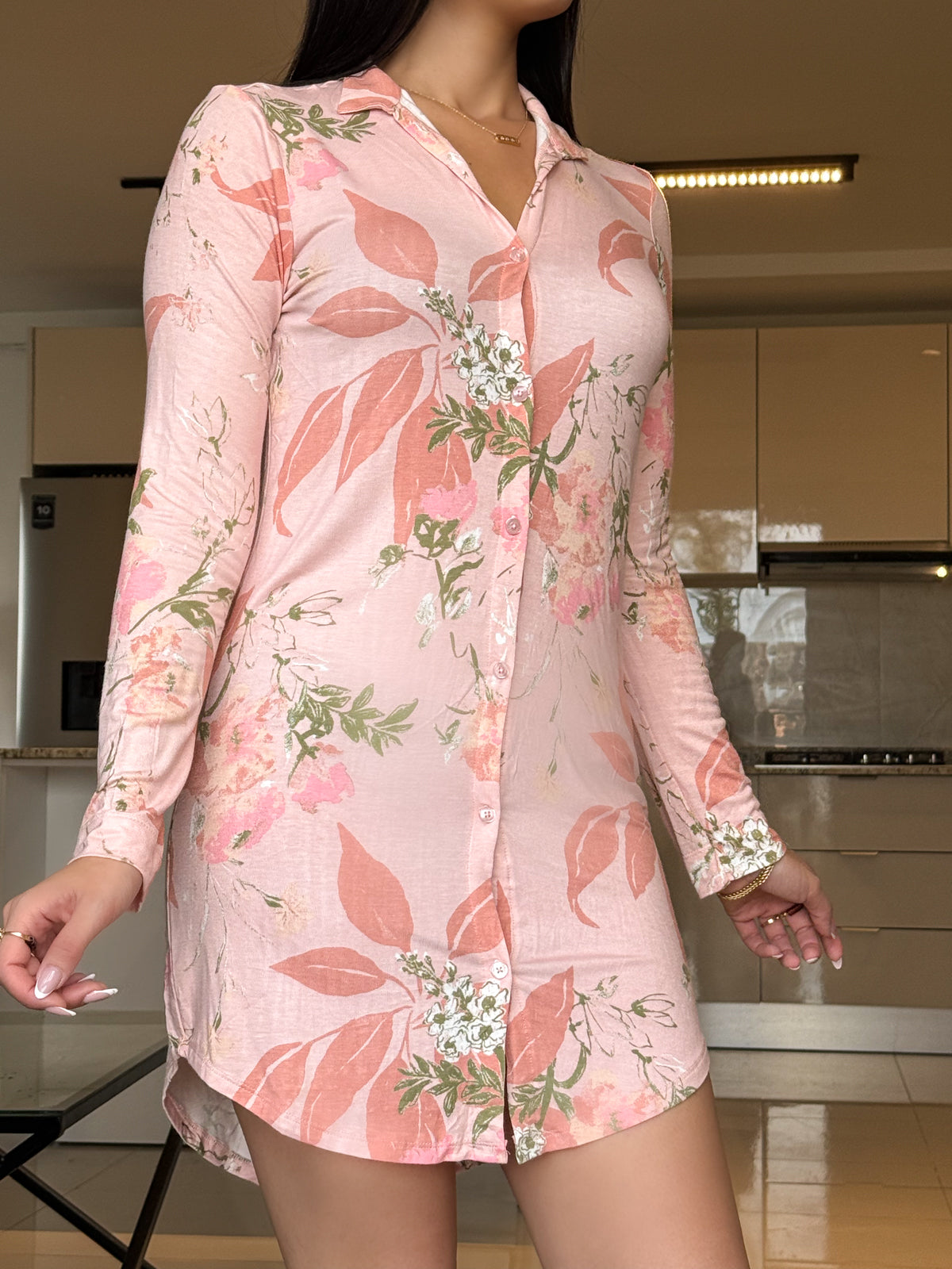 Chemise de nuit crevette a fleur LAYANE