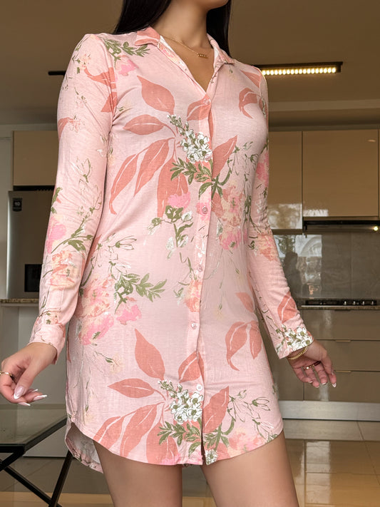 Chemise de nuit crevette a fleur LAYANE