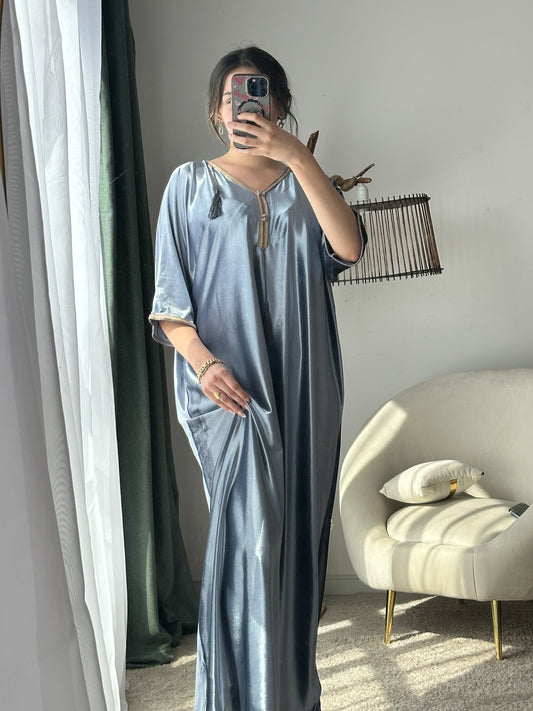 Robe d'hôtesse velours gris SAMAR