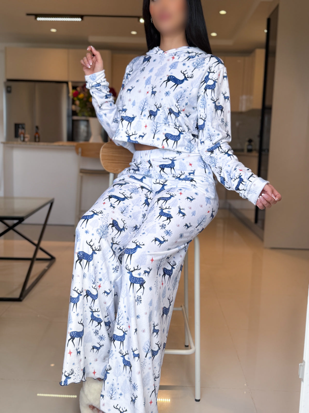 Ensemble capuche pantalon super soft manche long blanc GAZERU