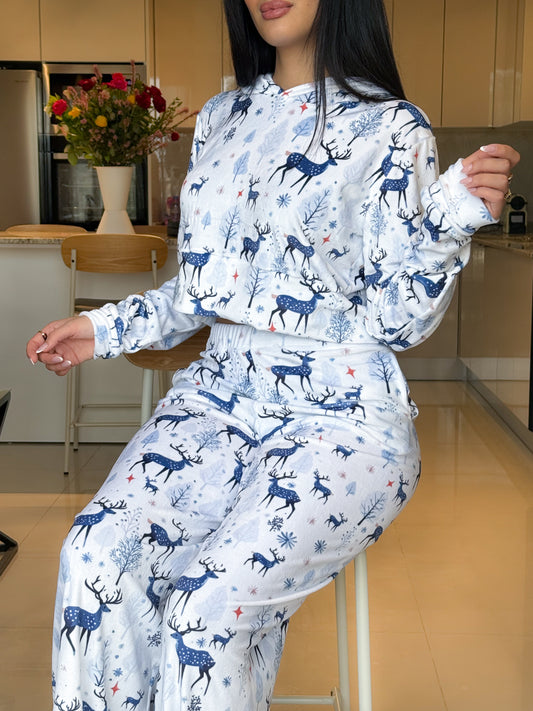 Ensemble capuche pantalon super soft manche long blanc GAZERU