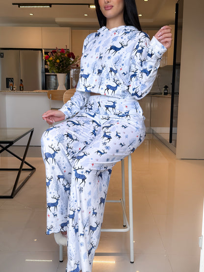 Ensemble capuche pantalon super soft manche long blanc GAZERU