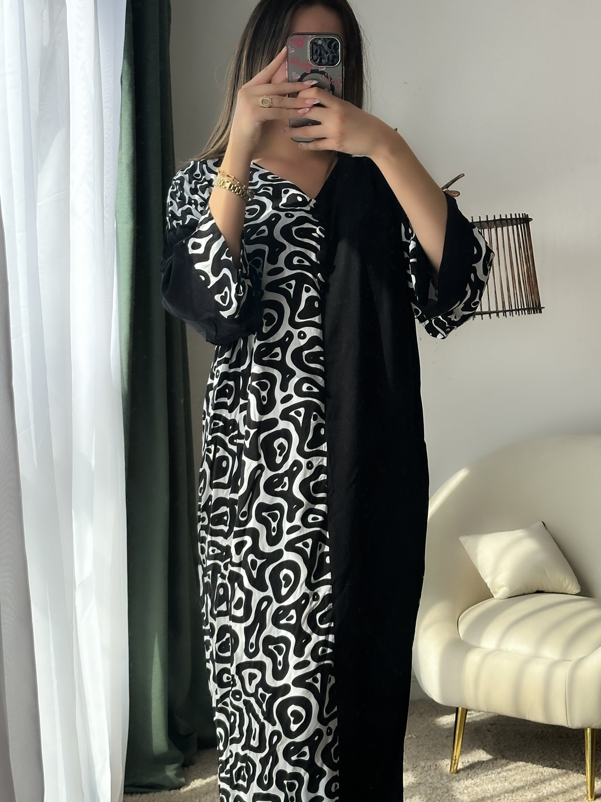 Robe manche long noir ANYA