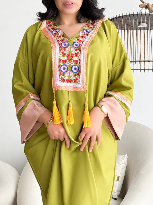 Robe d'hôtesse vert saumon FLORA