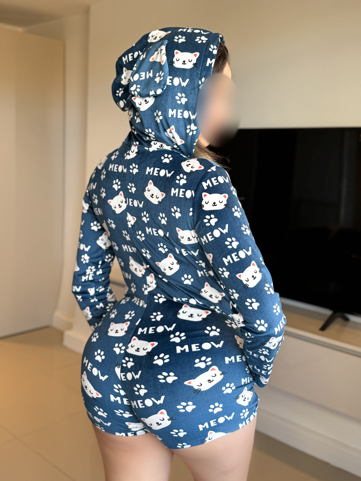 Combishort capuche soft bleu CAT