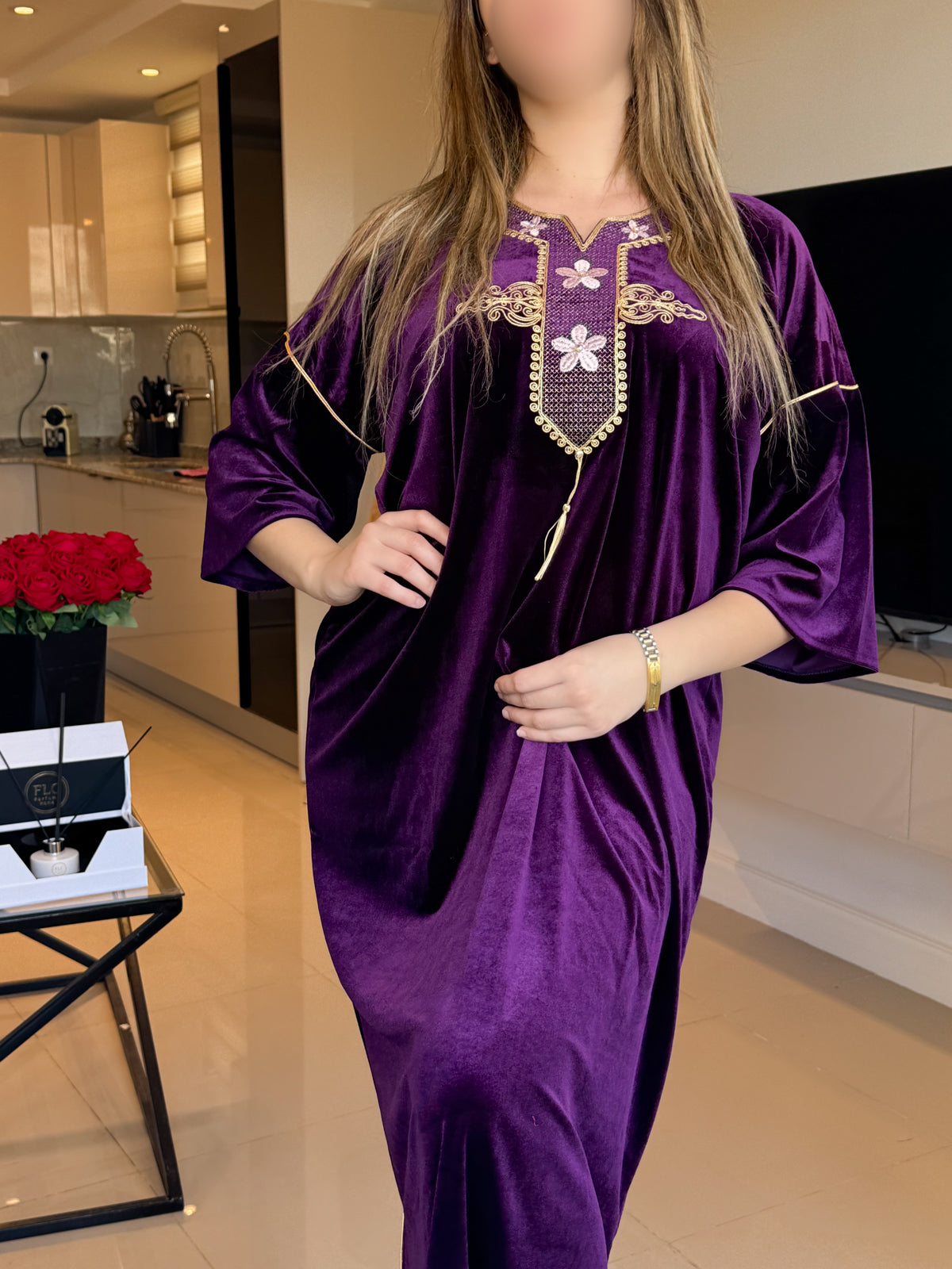 Jebba velours mauve brillants SAINA