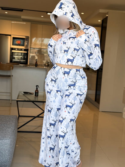 Ensemble capuche pantalon super soft manche long blanc GAZERU