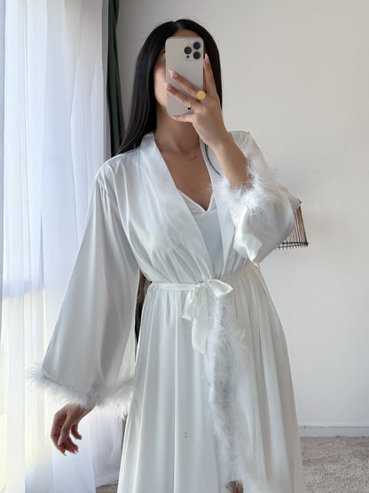 Ensemble 2 pièces nuisette PLUMES blanc MALTIDA