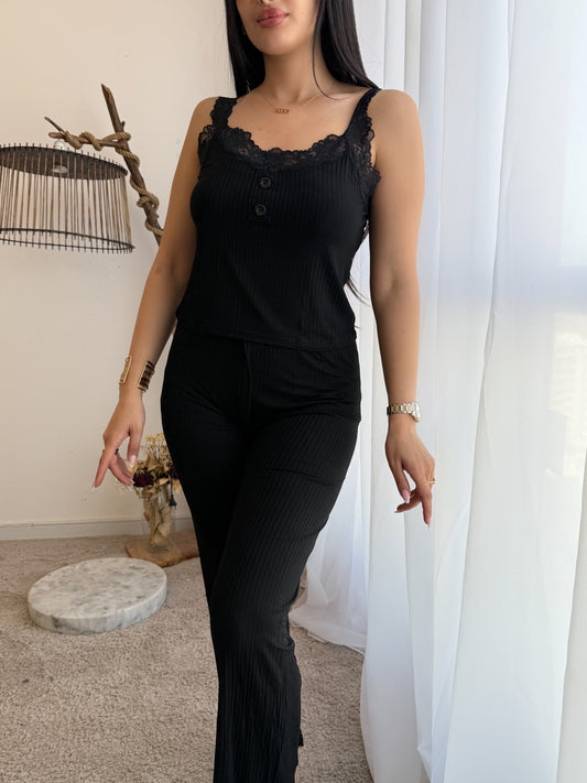 Ensemble 2 pièces dentelle noir GASI