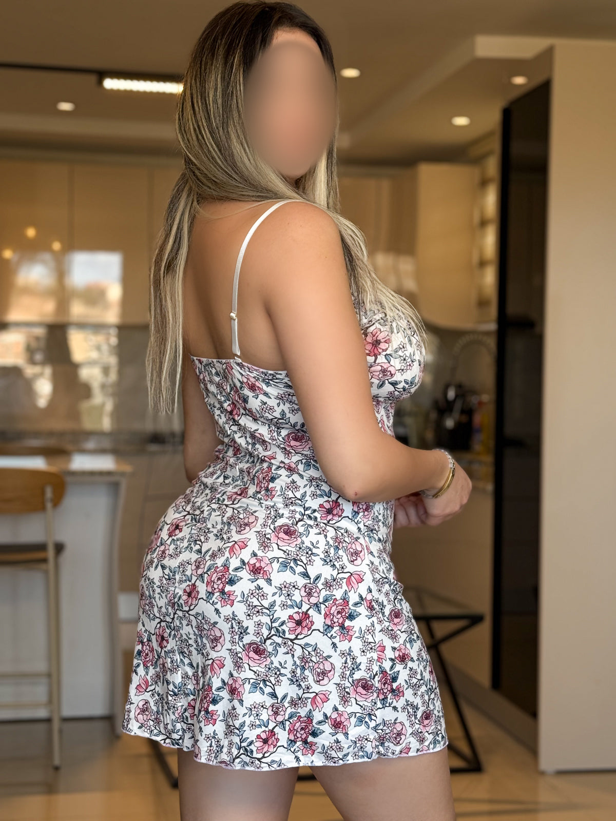 Nuisette blanc a fleur multi SUITA