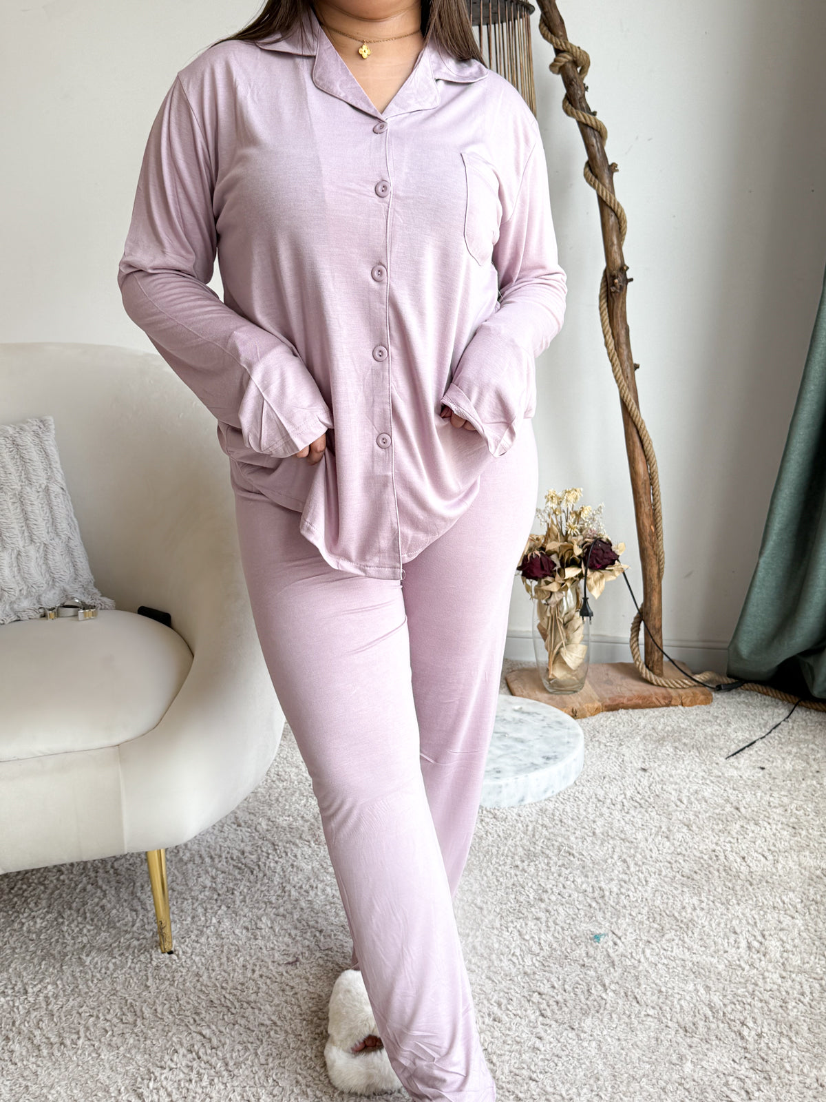 Pyjama pantalon bois de rose GABRIELLE