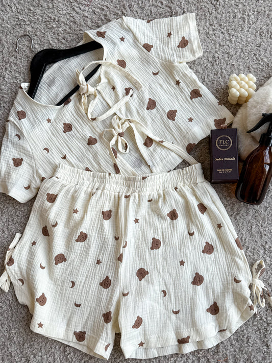Ensemble 2 pièces short blanc cassé OSO