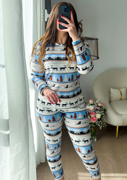 Pyjama tendance bleu coton femme TENSEL