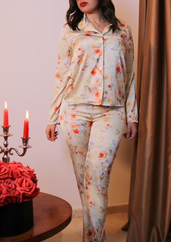 Pyjama en soie vert MIRAGE
