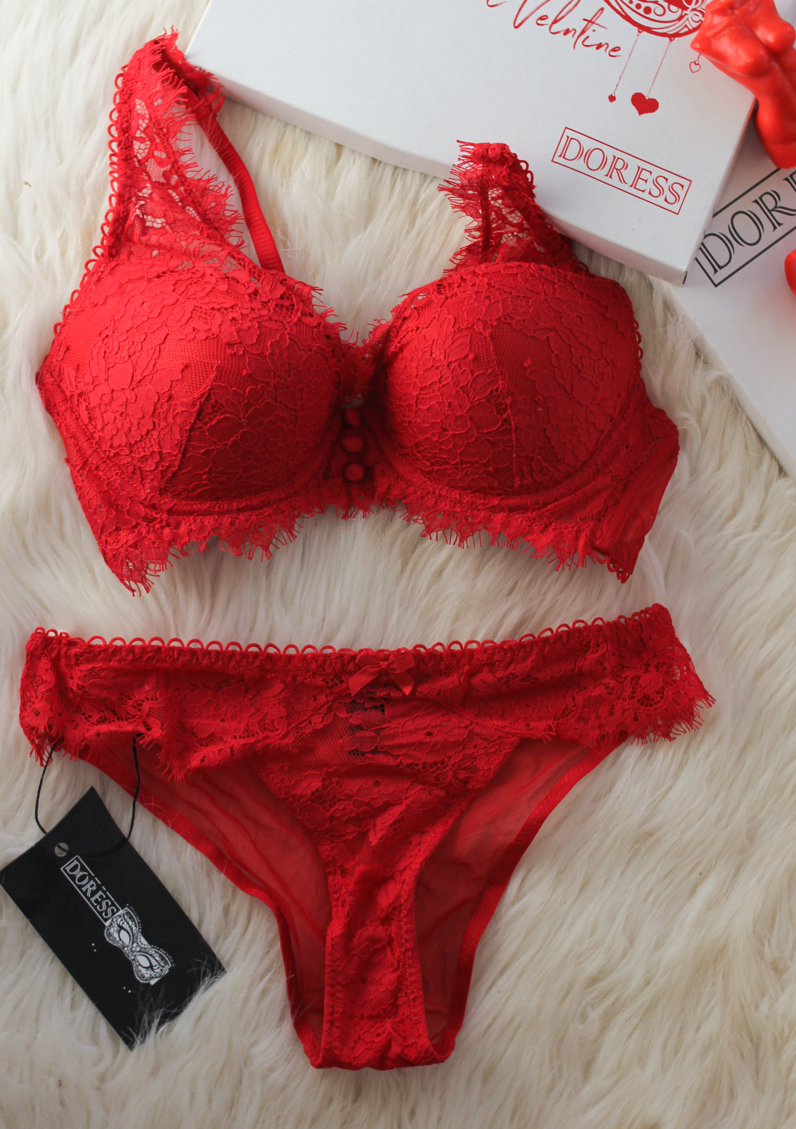 Ensemble Soutien-gorge rouge CHILLY