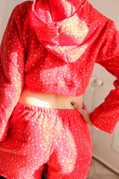 Ensemble rouge 2 pièces WINTER BAMBY STAR