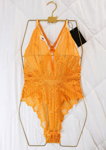 Body en dentelle jaune VENETO