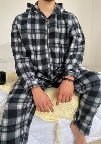 Pyjama homme grey contrast à carreaux ORLANDO